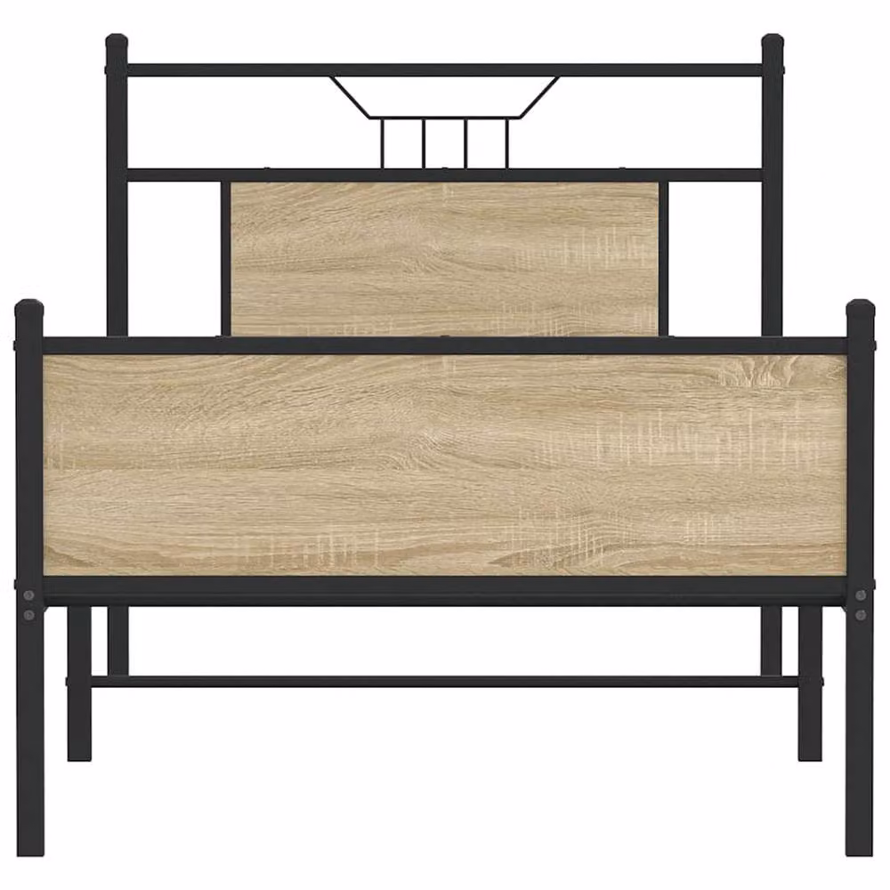 Berkfield Home Durable Bed Frame in Sonoma Oak, Brown, W/D/H: 80 x 200 cm – 3