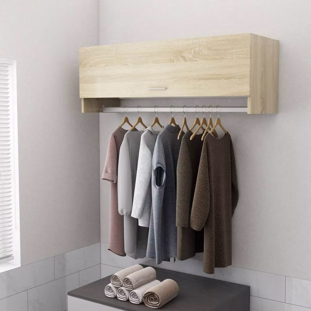 Berkfield Home Sonoma Oak Wardrobe in Beige, W/D/H: 100 x 32.5 x 35 cm – 2