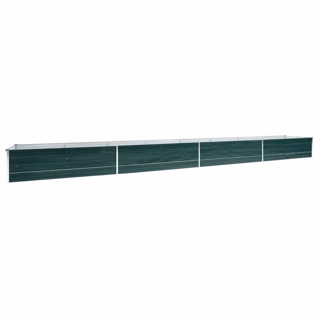 Berkfield Home Garden Green Galvanised Steel Raised Bed W: 600 cm, D: 80 cm, H: 45 cm – 1