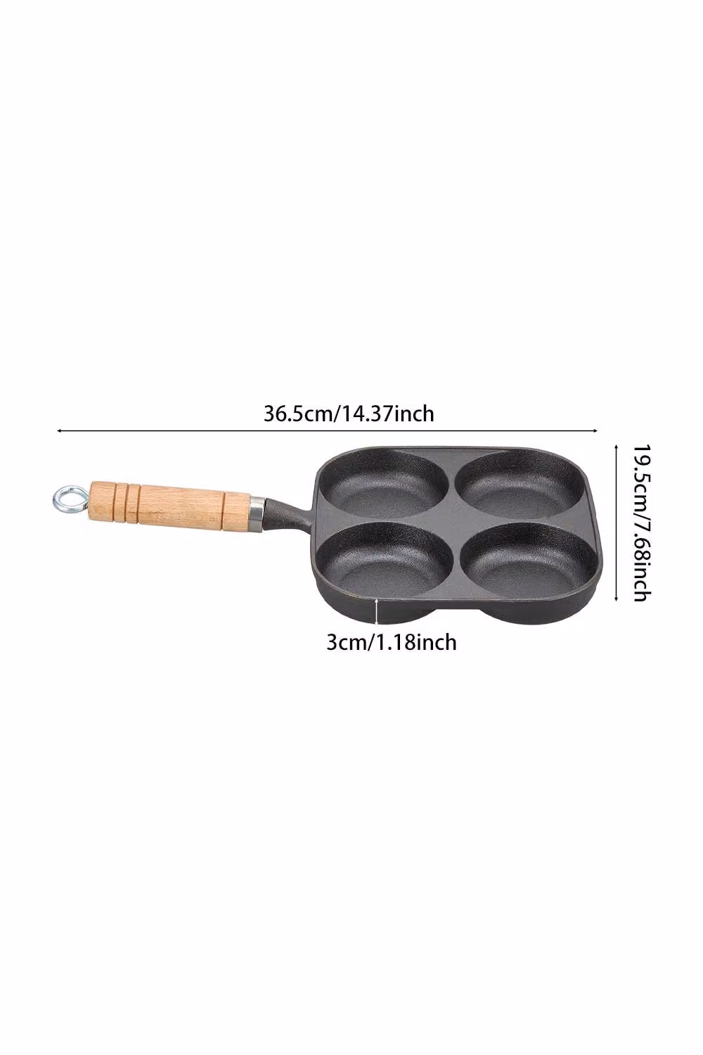 Garden Sanctuary Uncoated Cast Iron 4-Hole Frying Pan in Black – 4
