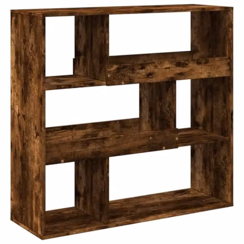 vidaXL Book Cabinet and Room Divider in Smoked Oak, W/D/H: 100 x 33 x 94.5 cm – 1