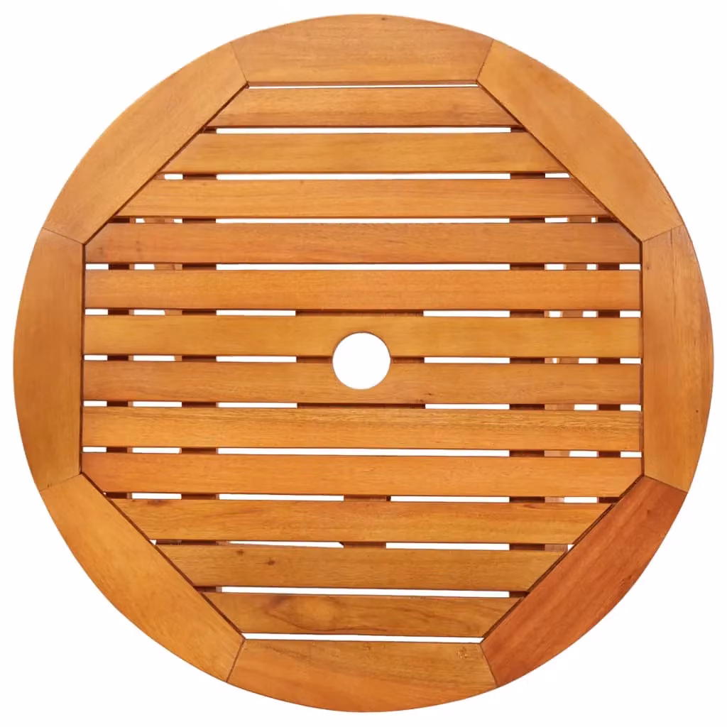Berkfield Home Folding Garden Table in Brown Solid Eucalyptus Wood, Diameter: 60 cm, Height: 75 cm – 2