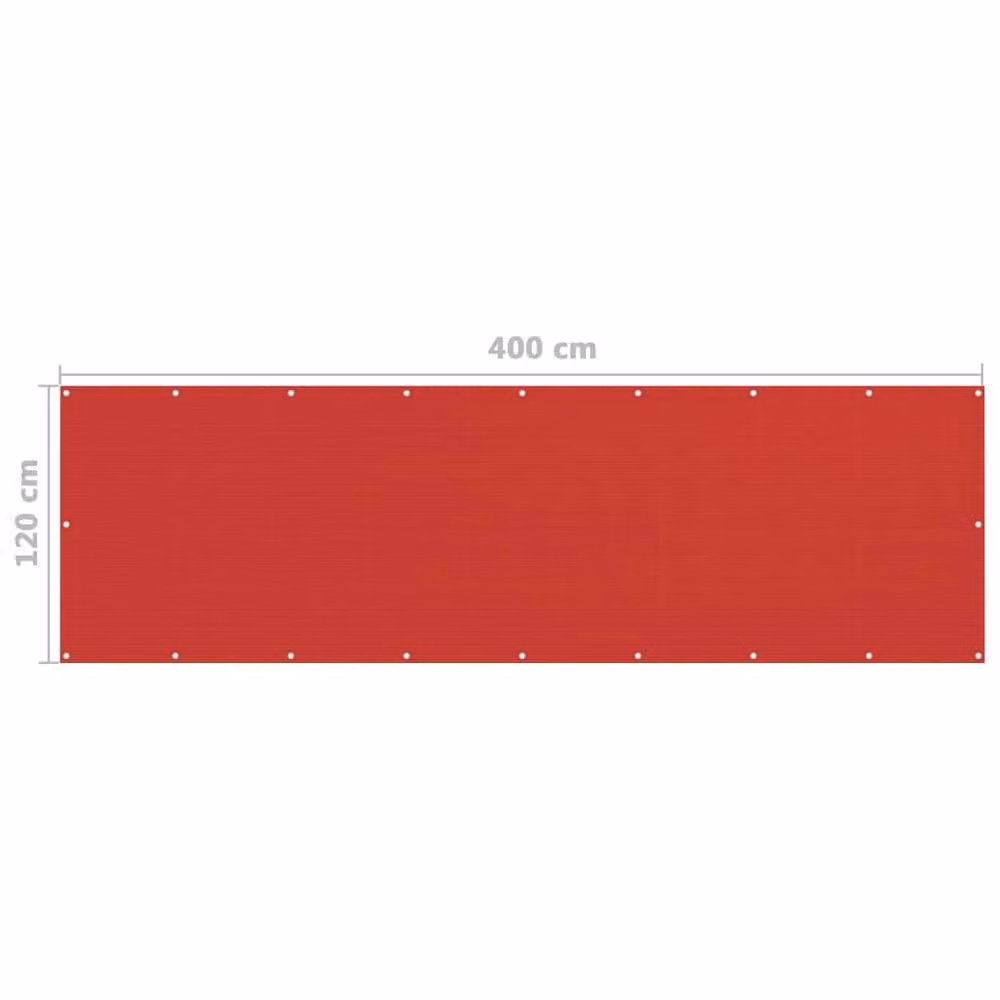 Berkfield Home Red Semi-Transparent HDPE Fabric Balcony Cover, W: 120 cm, H: 400 cm – 2