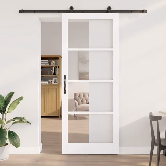Berkfield Home Orkdal Modern Sliding Door with Hardware Set, White, W: 93 cm, H: 232 cm