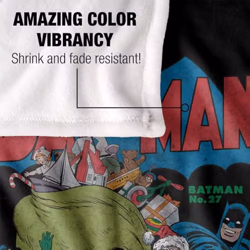 Warner Bros. Batman Seasons Greetings Christmas Comic Cover Super Soft Fleece Throw Blanket, Multicolour, W: 91 cm, D: 147 cm – 3