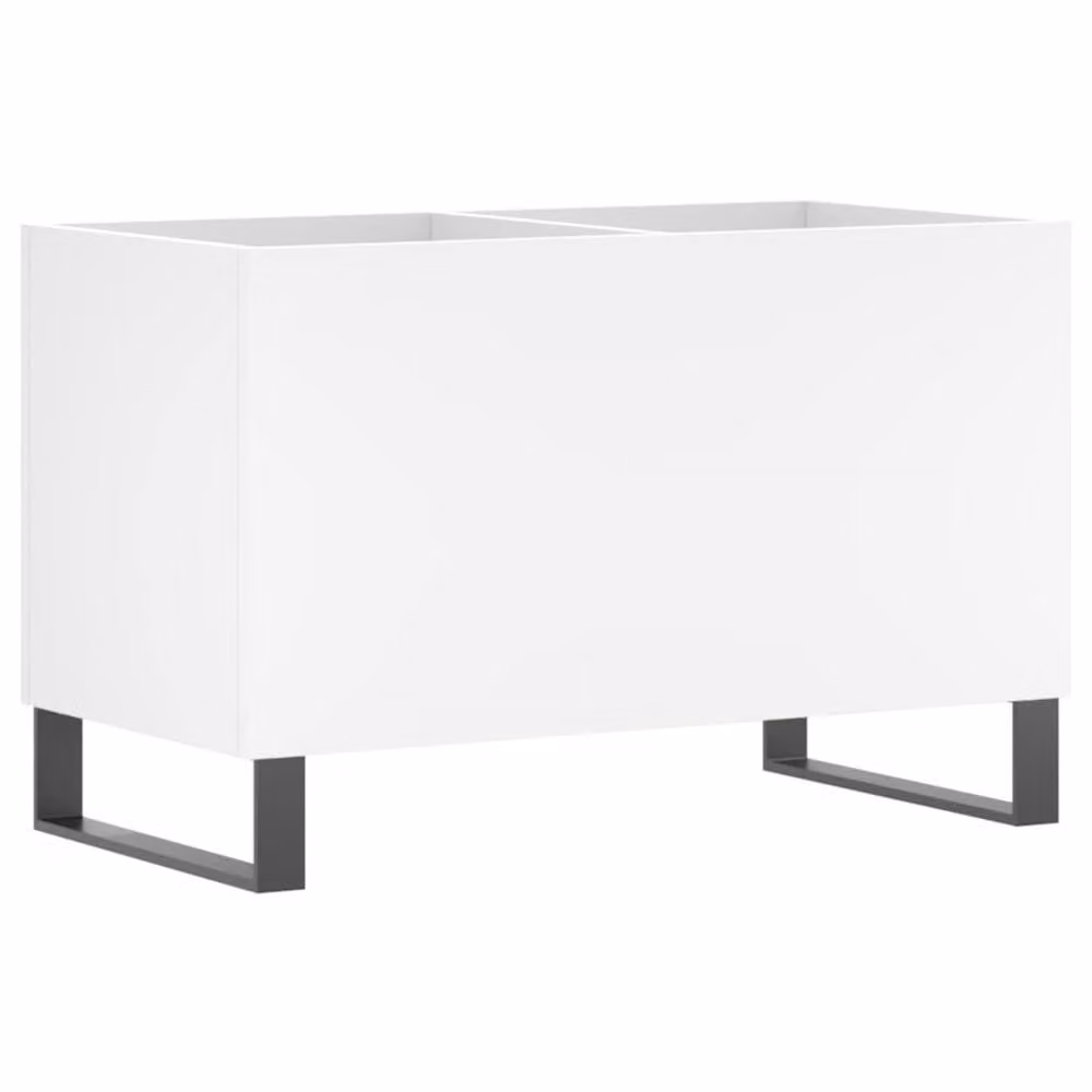 Berkfield Home Record Cabinet in White, W/D/H: 74.5 x 38 x 48 cm