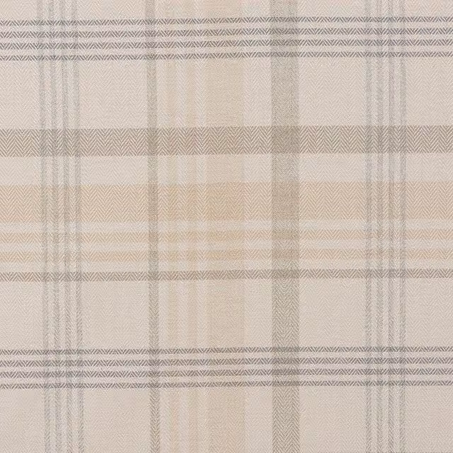 Terrys Melrose Checked Curtain Fabric in Beige and Natural Cotton-Polyester Blend
