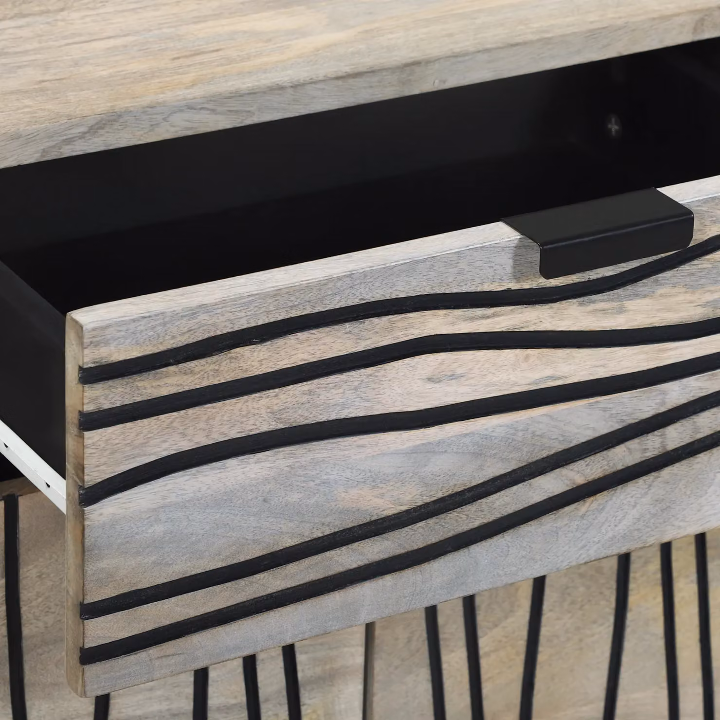 Berkfield Home Modern Bedside Table with Drawer in White and Black, W/D/H: 50 x 33 x 60 cm – 7