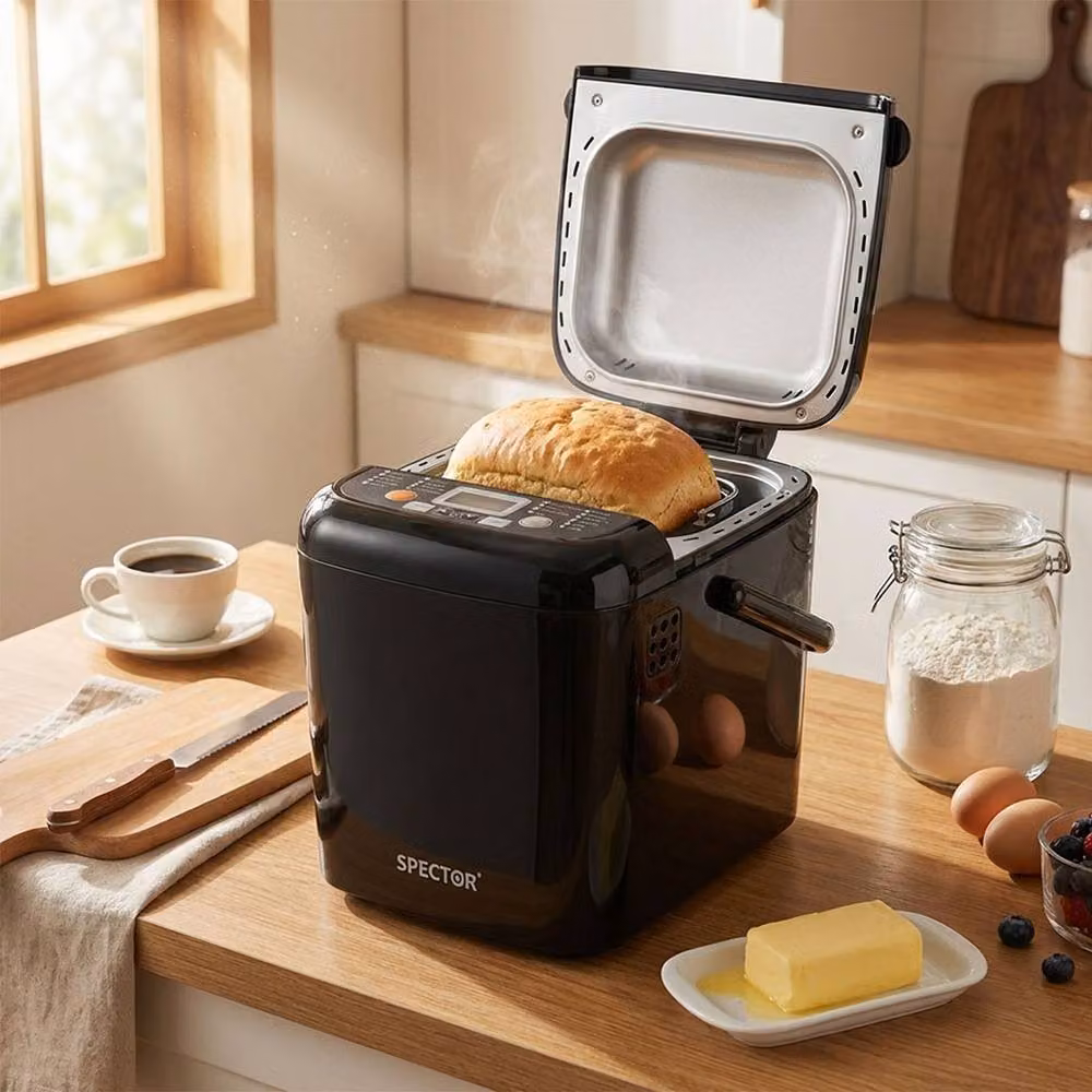 Spector Stainless Steel Bread Maker with Timer and Keep Warm Function, Black – 2