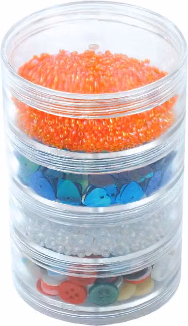 Hemline Craft Storage Stackers, Transparent, 42cl, Pack of 4