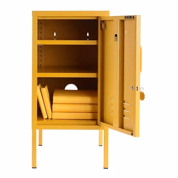 Mustard Made The Shorty Freestanding Metal Storage Cabinet in Yellow, H 72 cm x W 46 cm x D 35 cm – 3