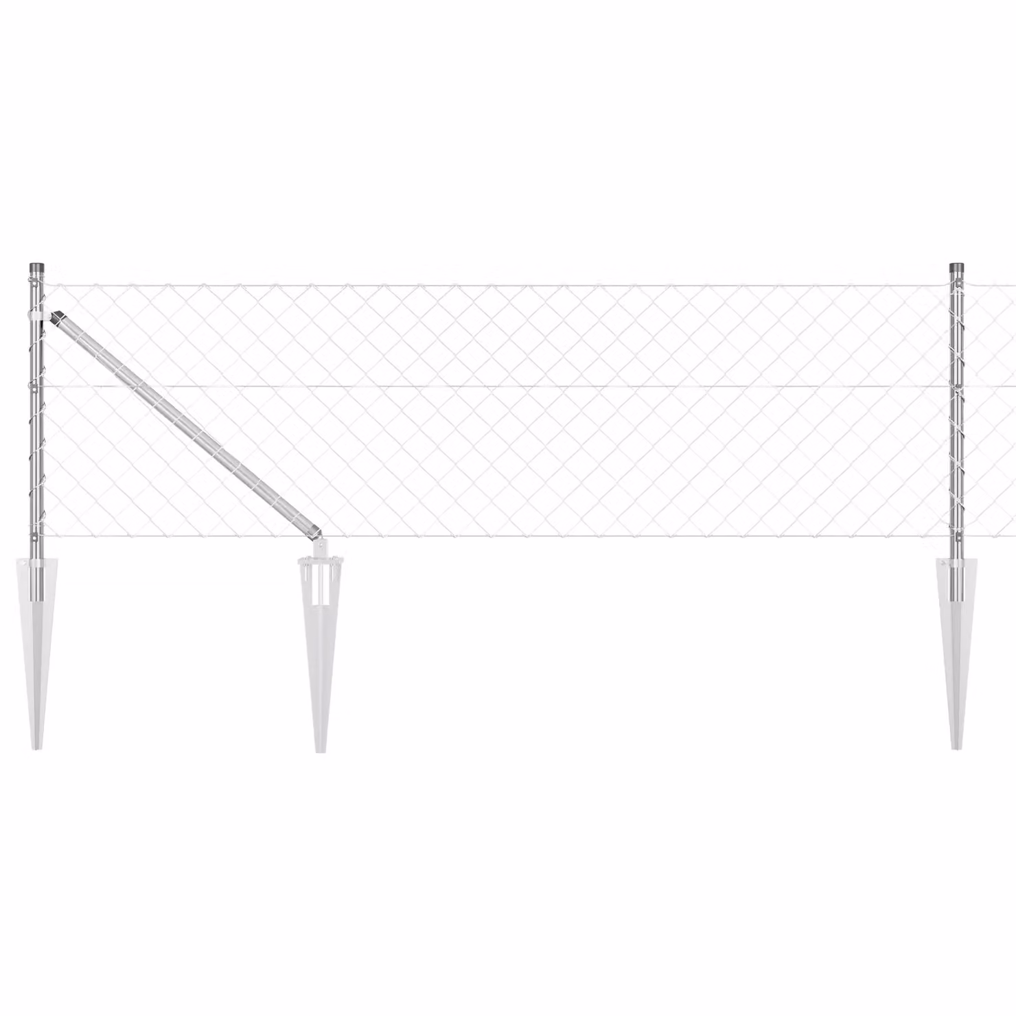 Berkfield Home Galvanised Steel Chain Link Fence in Silver with 13 Spike Posts, 0.8 x 25 m – 2