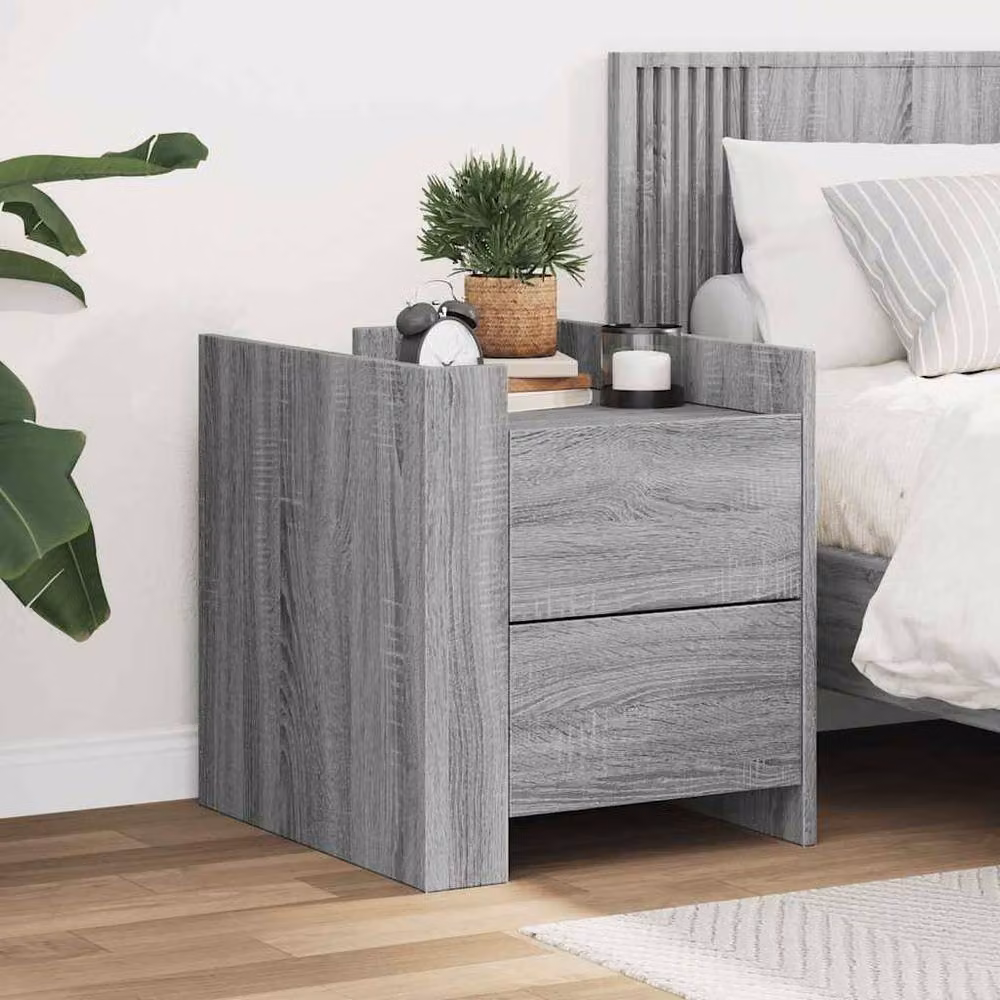Berkfield Home Decorative Bedside Cabinet in Grey Sonoma, W/D/H: 45 x 50 x 50 cm – 2