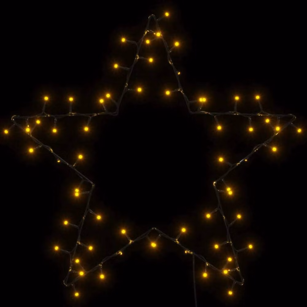 Berkfield Home Christmas Star Silhouette Lights with 80 Warm White LEDs in Black – 3