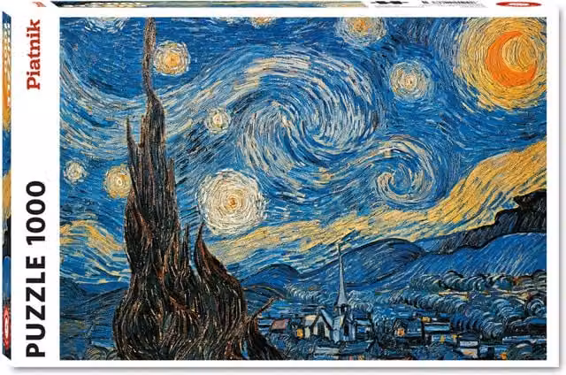 Van Gogh Starry Night 1000 Piece Jigsaw Puzzle in Multicolour and Yellow