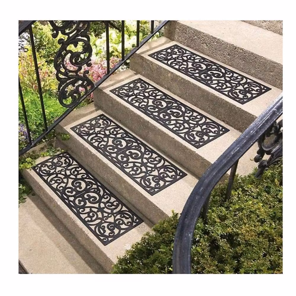 SPETLEK 4 Anti Slip Black Rubber Stair Step Treads Mat, W: 1000 cm, D: 52 cm – 1