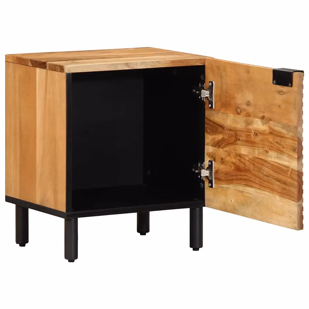 Berkfield Home Set of 2 Acacia Wood Bedside Cabinets in Brown, W/D/H: 40 x 33 x 46 cm – 2