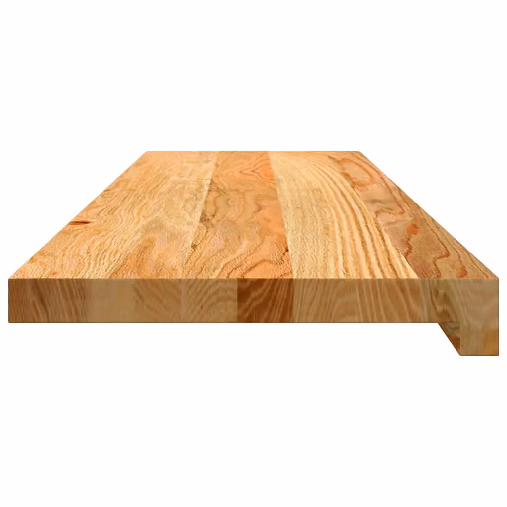 Berkfield Home Solid Oak Wood Window Sills, 2 Pieces, Light Brown, W: 90 cm, D: 25 cm, H: 2 cm – 3