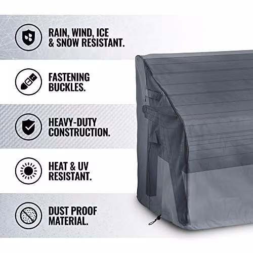 VonHaus Grey Waterproof Garden Bench Cover, H88 x W160 x D70 cm – 4