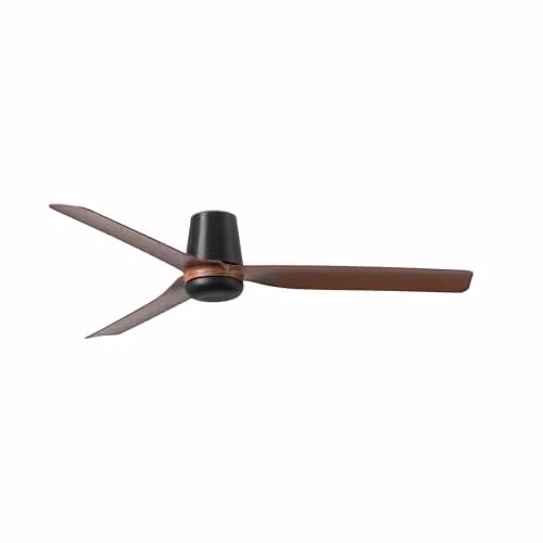 Netlighting Punt Tub Medium Ceiling Fan in Black and Dark Wood with 6 Speeds and Remote Control