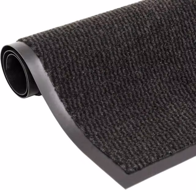 Berkfield Home Non-Slip Rectangular Tufted Dust Control Mats, 2 Pack, Black, W: 60 cm x D: 90 cm
