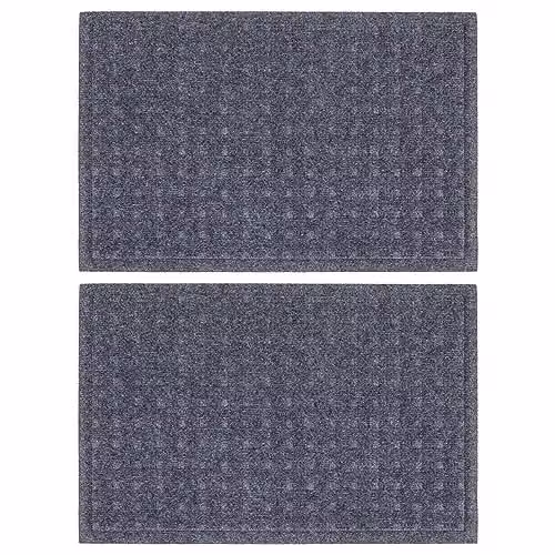 Nicola Spring Heavy Duty Dirt Trapper Door Mats, Pack of 2, Grey, W: 60 cm, D: 40 cm, H: 1 cm