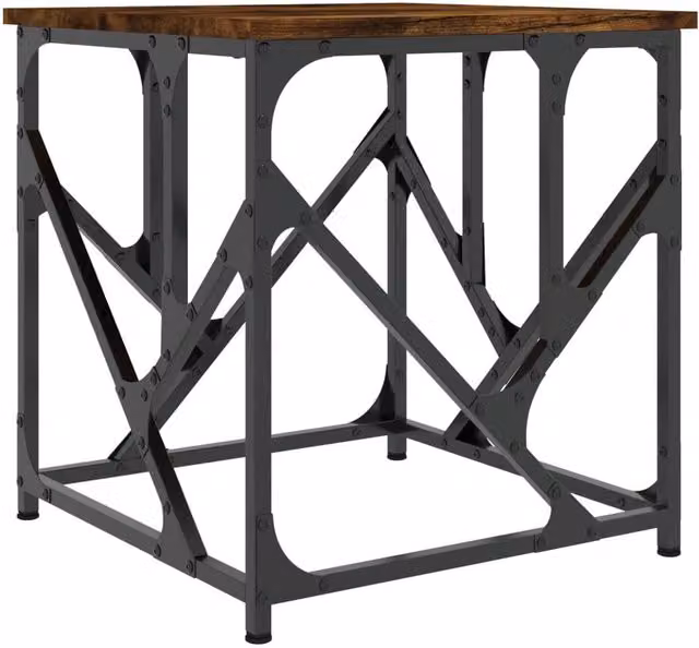 Berkfield Home Smoked Oak Coffee Table in Brown, W/D/H: 45 x 45 x 47.5 cm