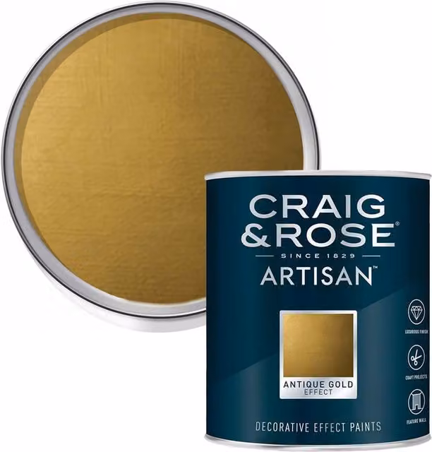 Craig and Rose Artisan Decorative Effect Paint in Gold, 2.5l