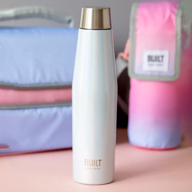 BUILT Apex Vacuum Insulated Stainless Steel Water Bottle, BPA-Free, Blue, 540 ml