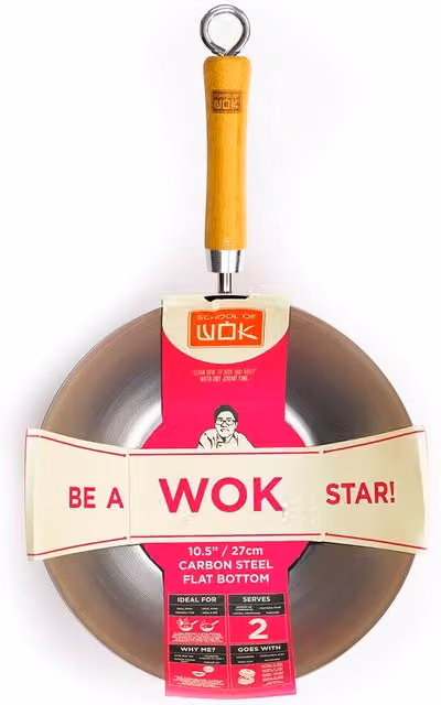 Dexam Uncoated Carbon Steel Wok, 27 cm