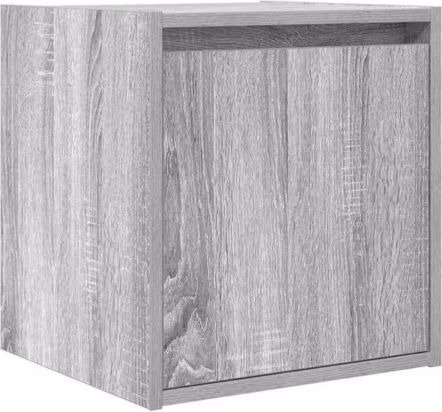 Berkfield Home Wall-Mounted Bedside Cabinet in Grey Sonoma, W/D/H: 38 x 34 x 40 cm