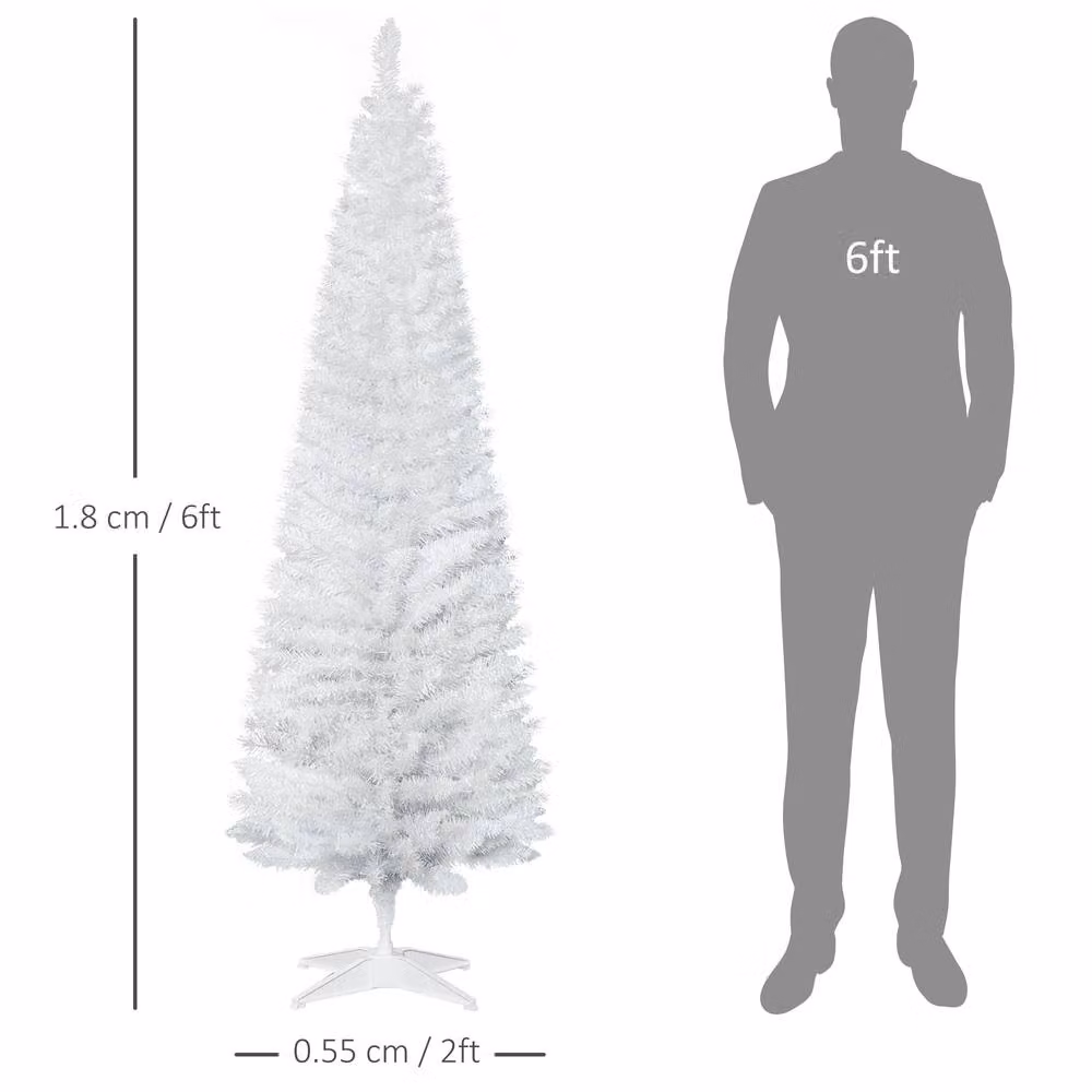 STILVORA White Modern Freestanding Christmas Tree with Stand, Height: 180 cm – 2