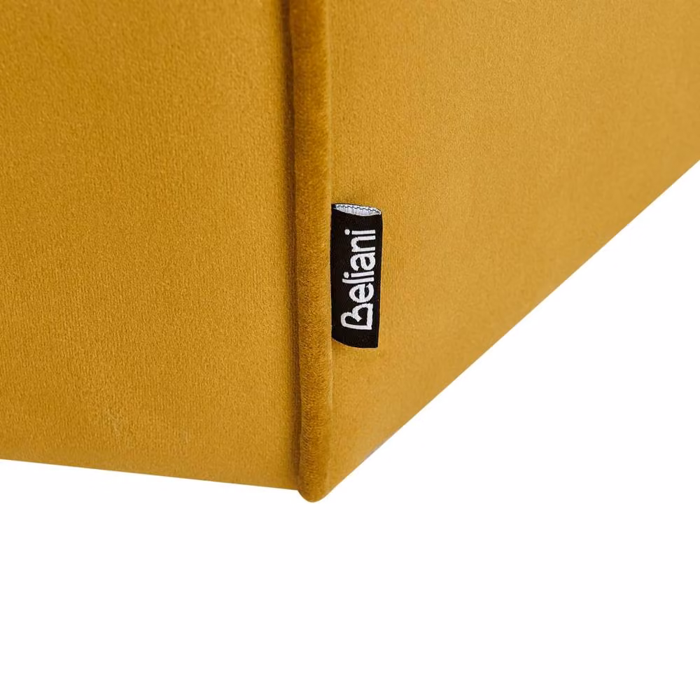 Wyld and Coco Yellow Velvet Cylindrical Pouffe, Diameter: 45 cm, Height: 40 cm – 4
