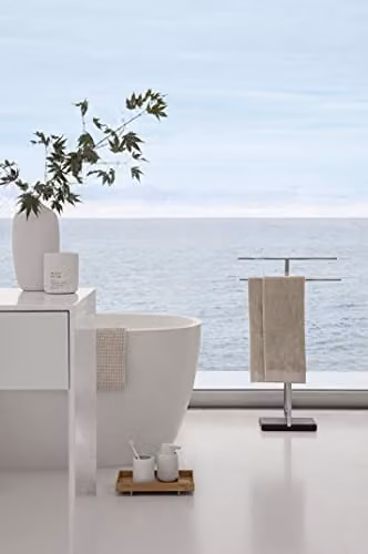 Blomus Fraga Floral Scented Pillar Candle in White Soy Wax – 1