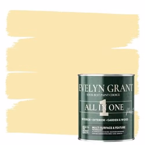 Evelyn Grant All-In-One Multi-Surface Paint and Primer, Matt, Warm Yellow, 1L