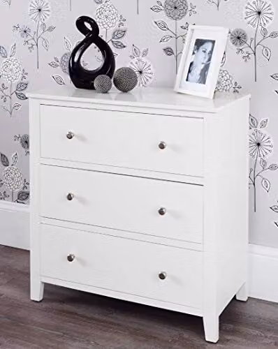 Statement Furniture Brooklyn 3 Drawer Chest of Drawers in White with Dovetail Construction – 4