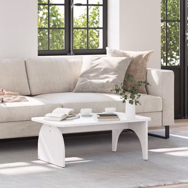 Berkfield Home White Rustic Solid Pine Wood Coffee Table W/D/H: 80 x 50 x 31 cm – 1