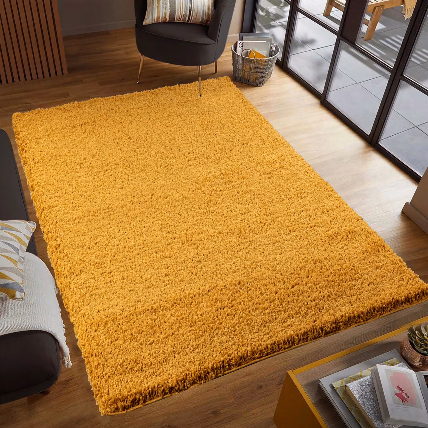 Smart Living Gold Shaggy Area Rug with 5cm Pile, W/D/H: 120 x 170 x 5 cm – 2