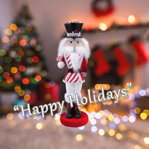 VFM e-Store Christmas Nutcracker Decoration, Multicolour Striped Freestanding Ornament, H 41 cm x W 13 cm x D 13 cm – 4