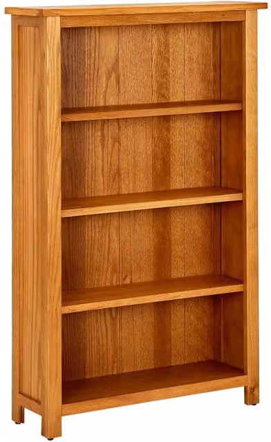 Berkfield Home 4-Tier Rustic Solid Oak Wood Bookcase in Brown, W/D/H: 70 x 22 x 110 cm