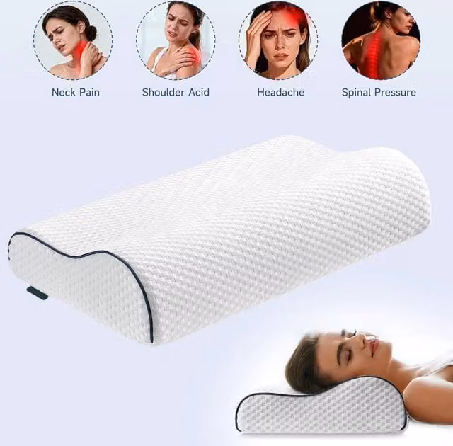NESTLUNE White Memory Foam Cot Pillow for Baby Head and Neck Support