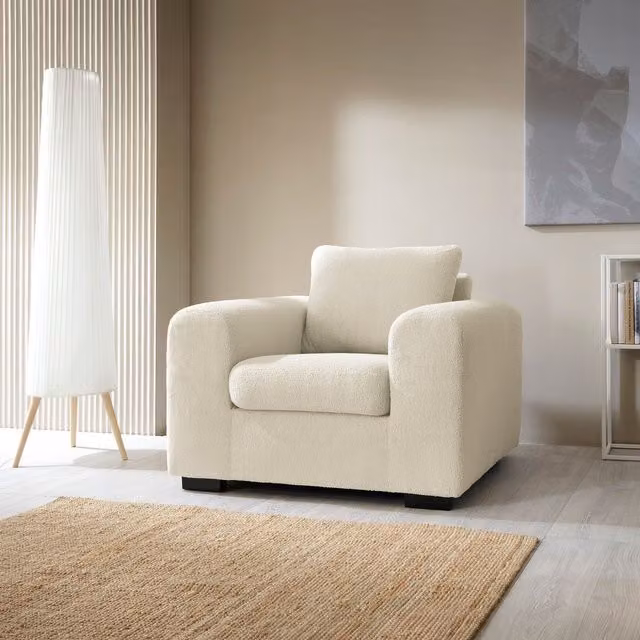 Abakus Direct Boston Boucle Armchair Sofa in Cream