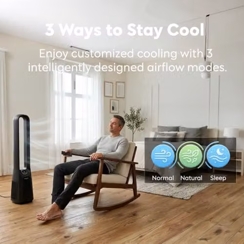 Air Pro 42 inch Bladeless Tower Fan with SmartVoice and Remote Control in Black – 3