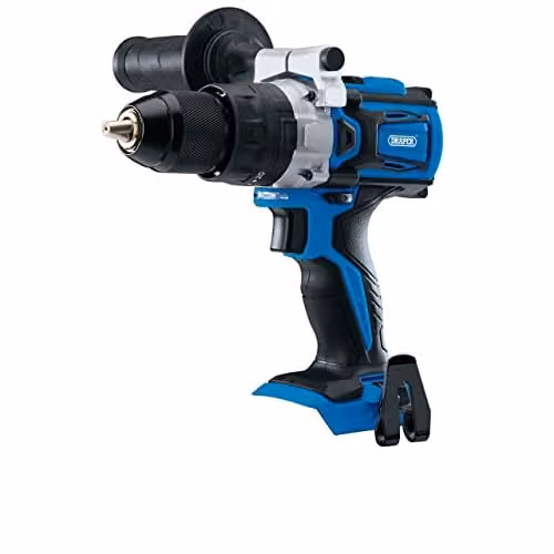 Draper 55338 D20 20V Brushless Combi Drill, Black and Blue, Bare Tool