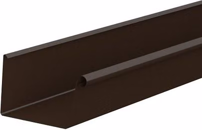 Lindab Rectangular Galvanised Steel Gutter, Brown, Width: 14 cm, Length: 3 m