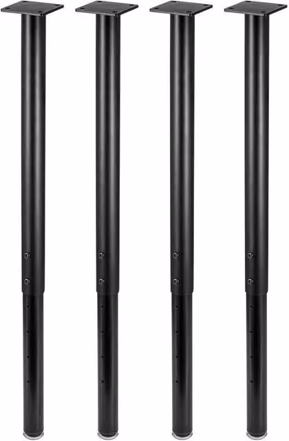 KORVIXA Black Adjustable Metal Breakfast Bar Table Legs – 1