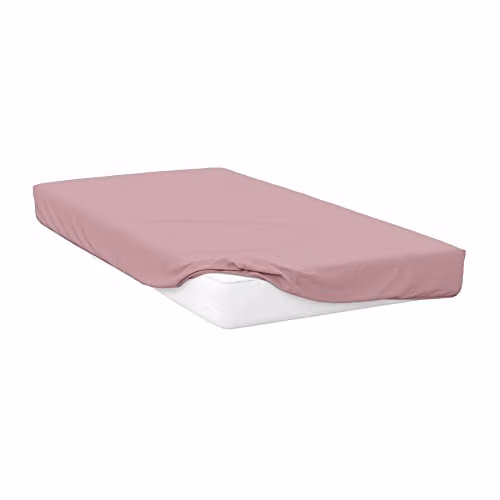 Belledorm Easy Care 200 Thread Count Cotton Polyester Percale Fitted Sheet in Pink, W/D/H: 180 x 200 x 38 cm