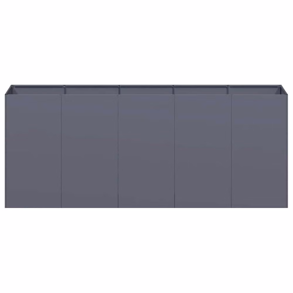 Berkfield Home Anthracite Steel Planter in Dark Grey, W/D/H: 200 x 40 x 80 cm – 3