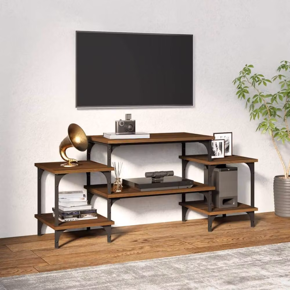 Berkfield Home Brown Oak TV Cabinet, W/D/H: 117 x 35 x 52 cm – 2