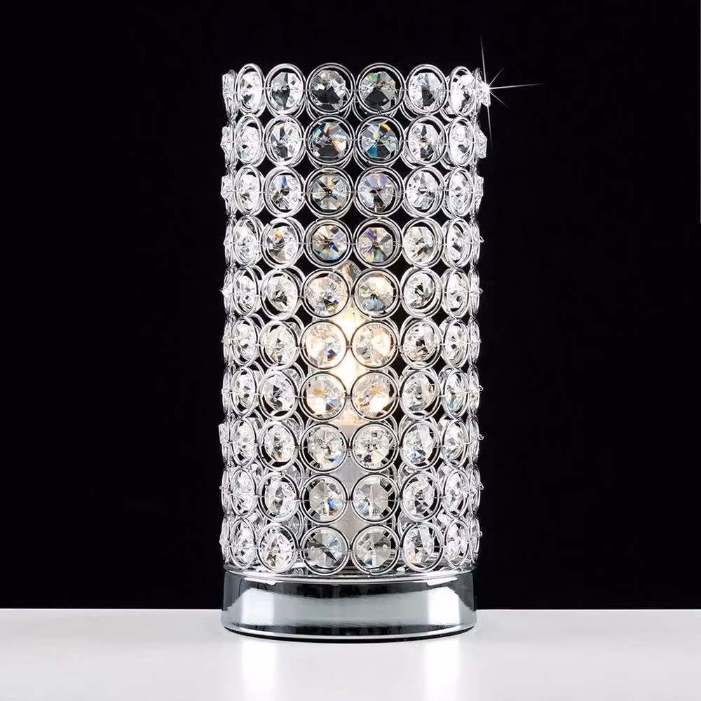 SPETLEK Dimmable K9 Crystal Glass Table Lamp with LED Bulb in Transparent and Chrome – 2